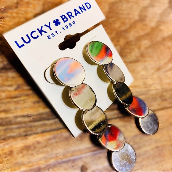 Lucky Brand Jewelry - 🍀💚 LUCKY: 5 Circle Silver Drop Dangles 💚🍀